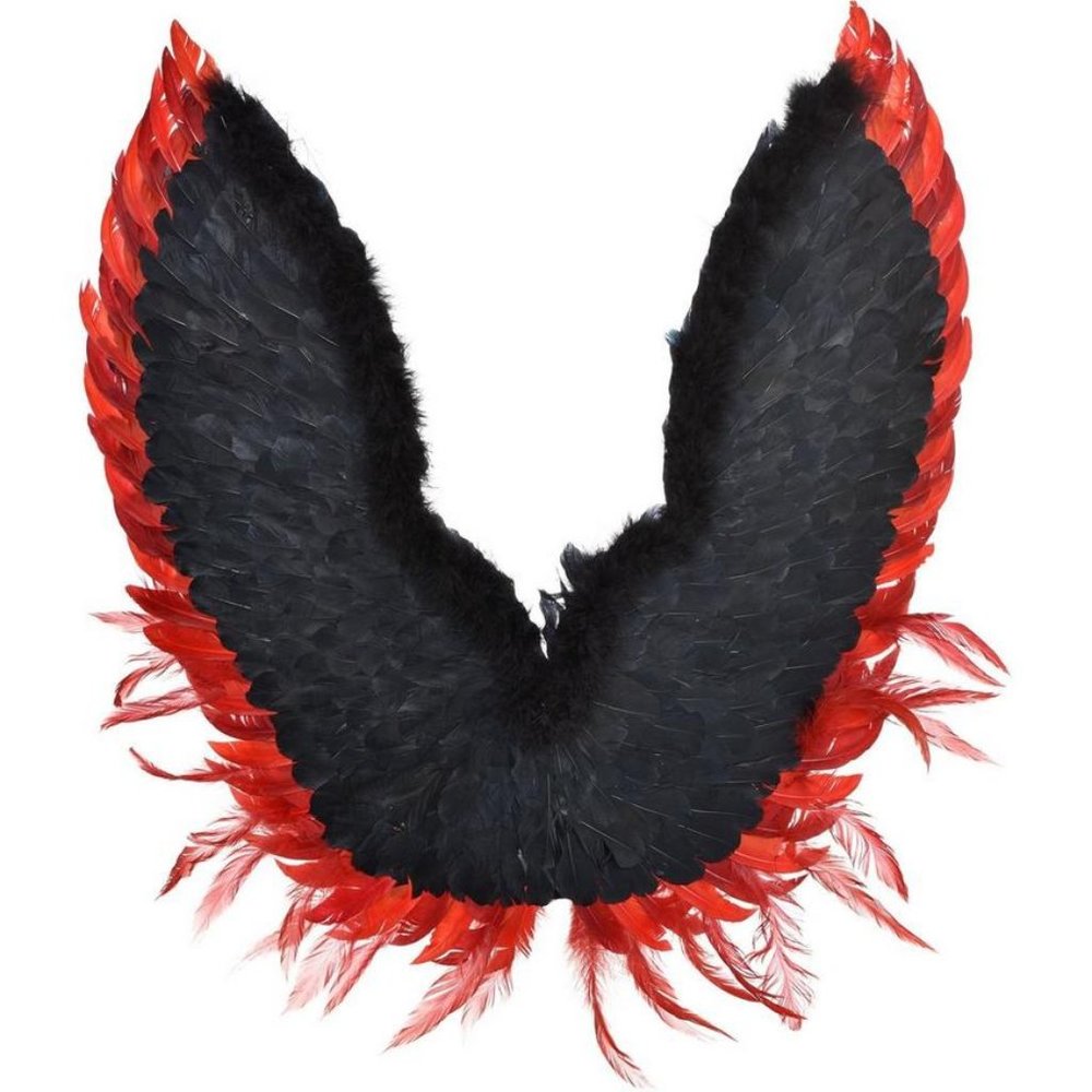 Party City Red-Tipped Black Feather Wings